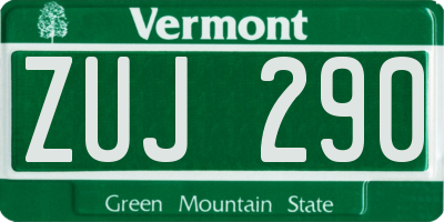 VT license plate ZUJ290