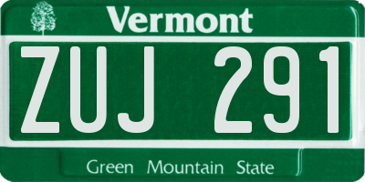 VT license plate ZUJ291