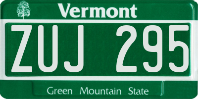 VT license plate ZUJ295