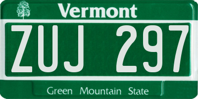 VT license plate ZUJ297