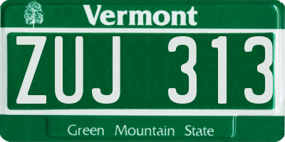 VT license plate ZUJ313