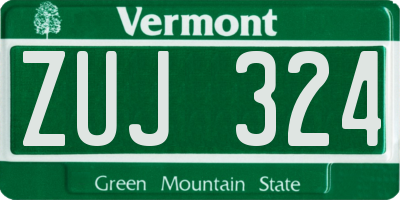 VT license plate ZUJ324