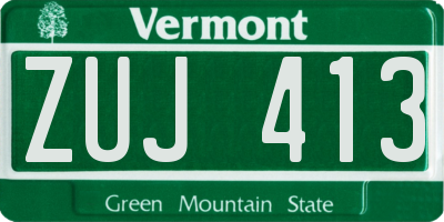 VT license plate ZUJ413