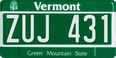 VT license plate ZUJ431