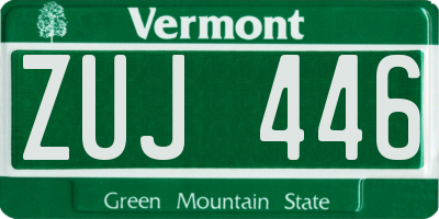 VT license plate ZUJ446