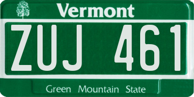 VT license plate ZUJ461