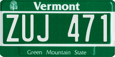 VT license plate ZUJ471