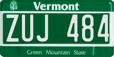 VT license plate ZUJ484