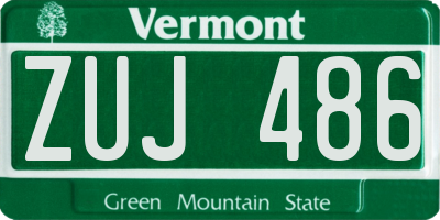 VT license plate ZUJ486