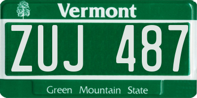 VT license plate ZUJ487