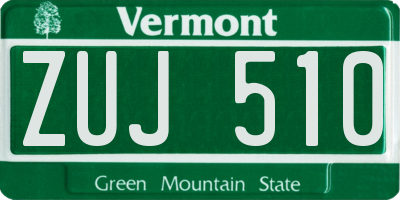 VT license plate ZUJ510