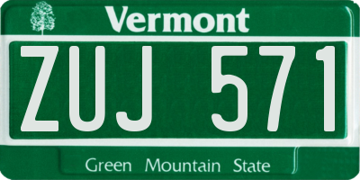VT license plate ZUJ571