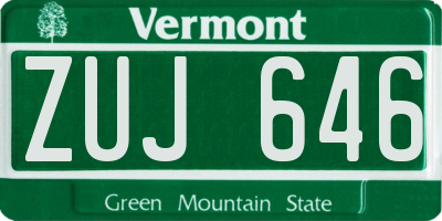 VT license plate ZUJ646