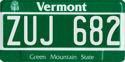 VT license plate ZUJ682