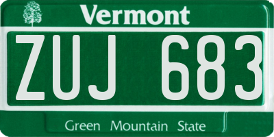 VT license plate ZUJ683