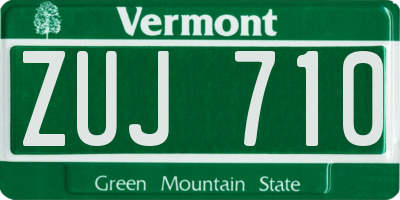 VT license plate ZUJ710