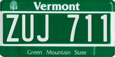 VT license plate ZUJ711
