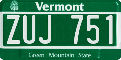 VT license plate ZUJ751