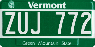 VT license plate ZUJ772