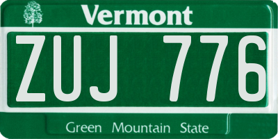 VT license plate ZUJ776