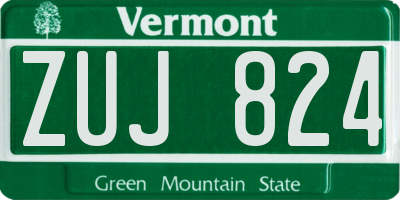 VT license plate ZUJ824