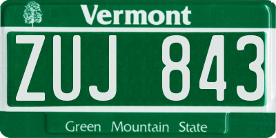 VT license plate ZUJ843