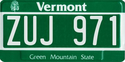 VT license plate ZUJ971