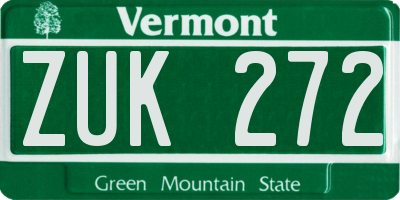 VT license plate ZUK272