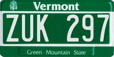 VT license plate ZUK297