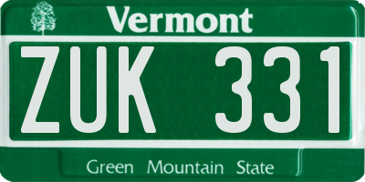 VT license plate ZUK331