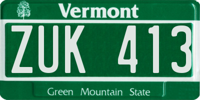 VT license plate ZUK413