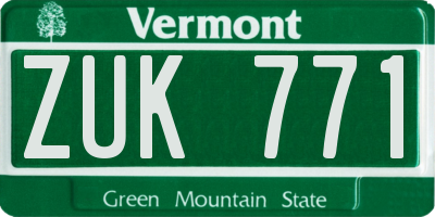 VT license plate ZUK771