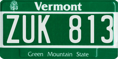 VT license plate ZUK813