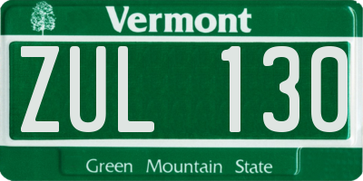 VT license plate ZUL130