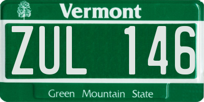 VT license plate ZUL146