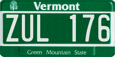 VT license plate ZUL176