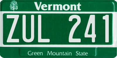 VT license plate ZUL241