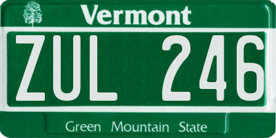 VT license plate ZUL246