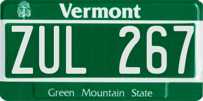 VT license plate ZUL267