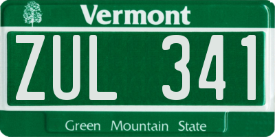 VT license plate ZUL341
