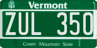 VT license plate ZUL350