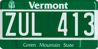 VT license plate ZUL413