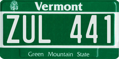 VT license plate ZUL441