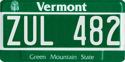 VT license plate ZUL482