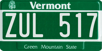 VT license plate ZUL517