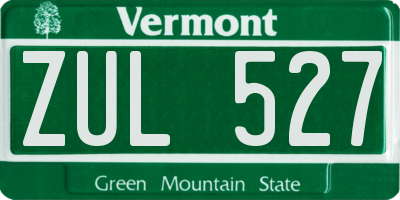 VT license plate ZUL527