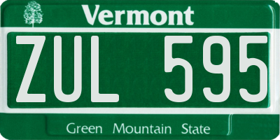 VT license plate ZUL595