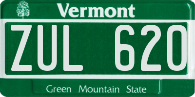 VT license plate ZUL620