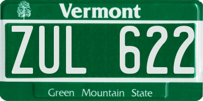 VT license plate ZUL622