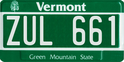 VT license plate ZUL661